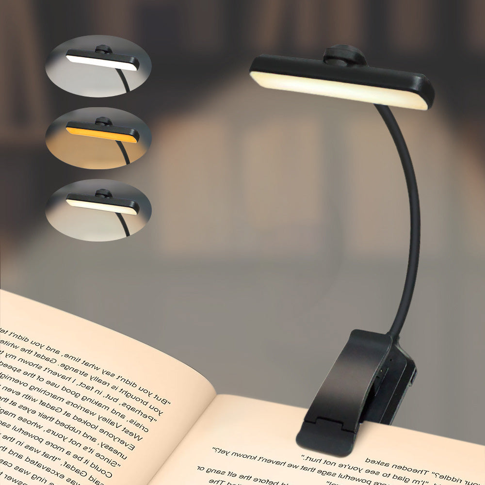3-Color Adjustable Book Light Flexible Clip-on Light for Reading in Bed
