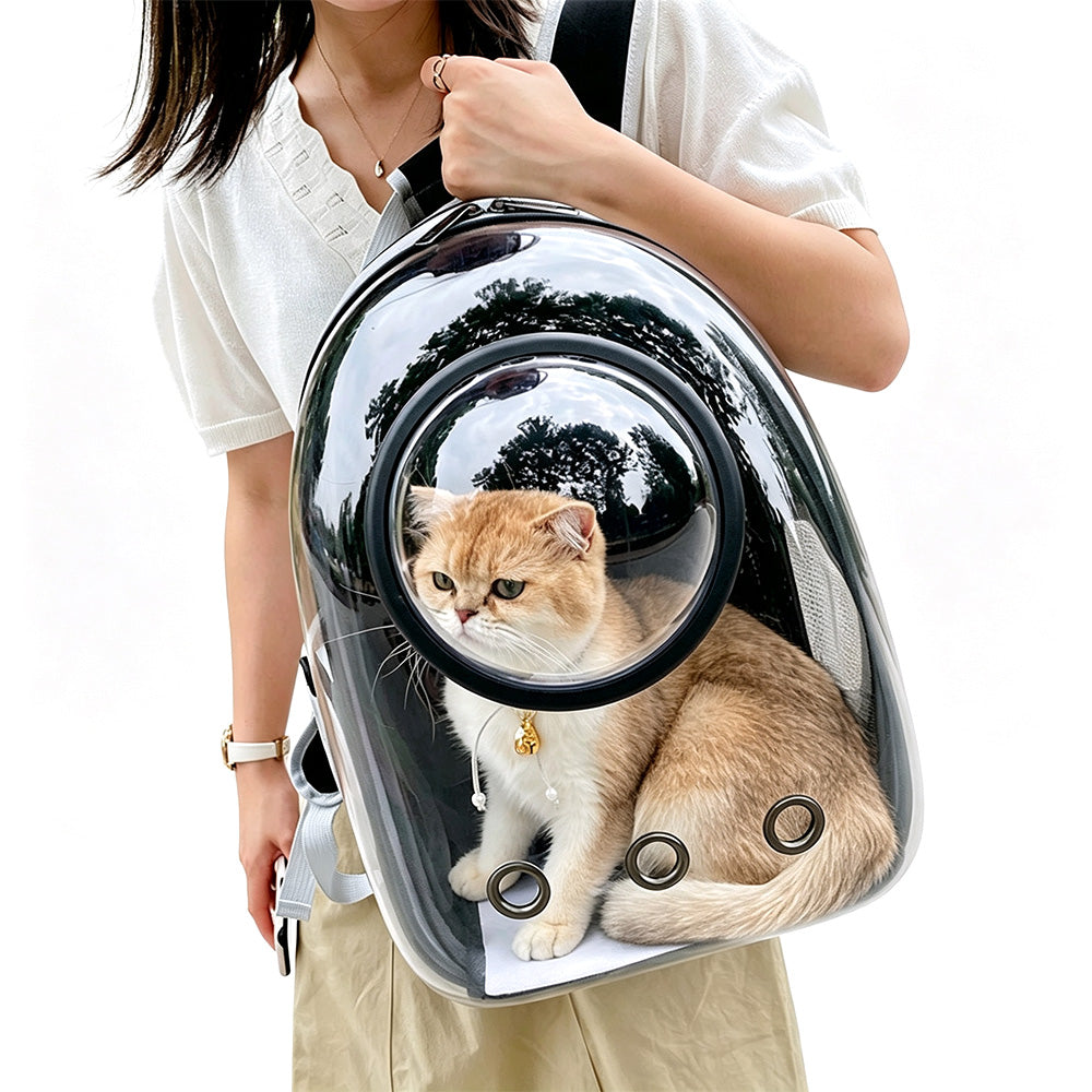 Space Capsule Pet Carrier Backpack with Clear Window - Black