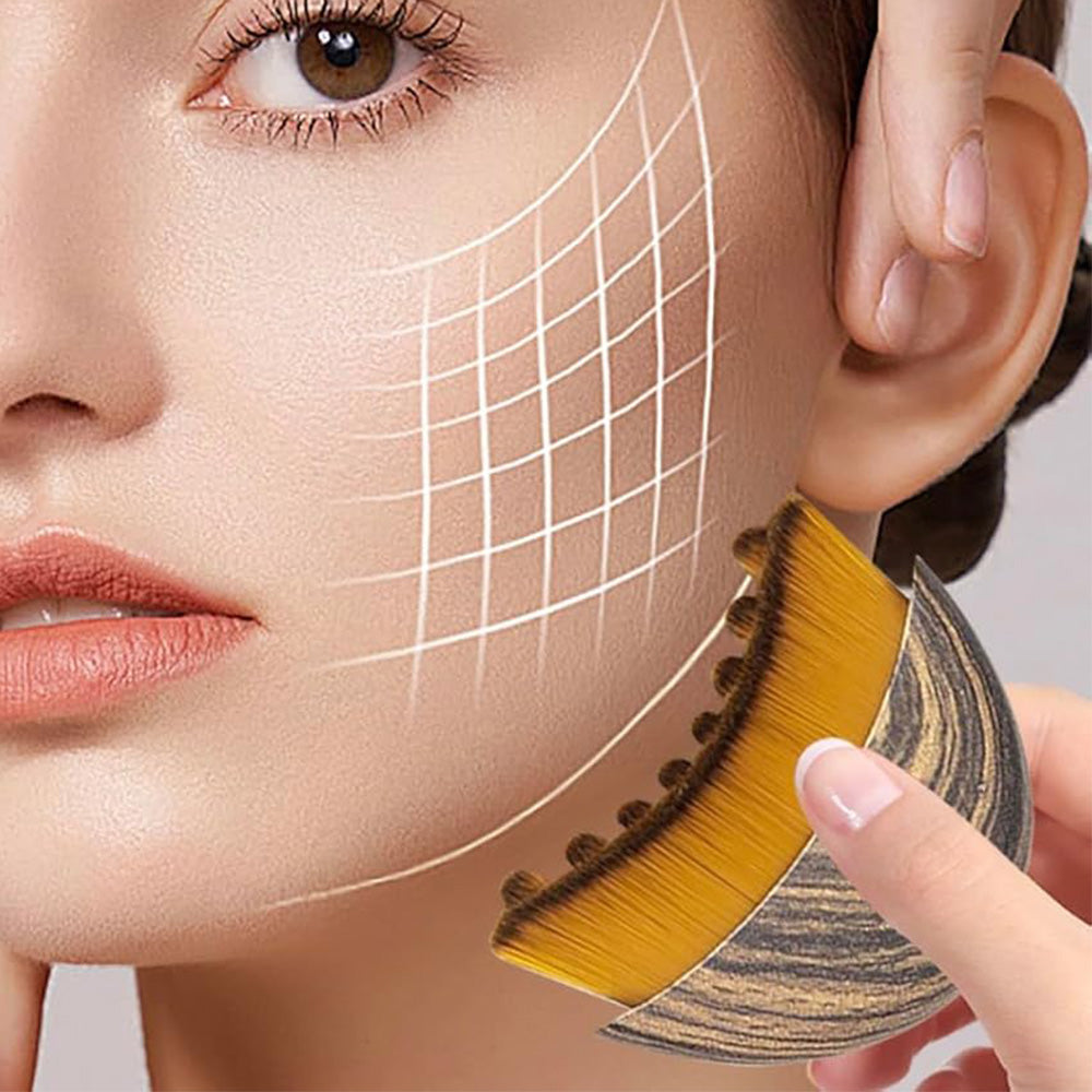 2Pcs Lymphatic Contour Face Brushes Jawline Sculpting Massager Brushes for Face Chin