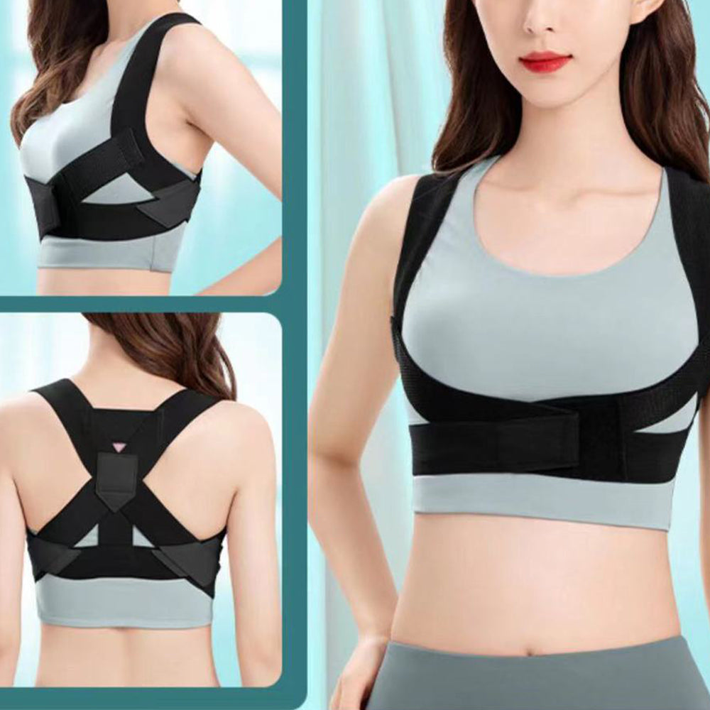 Adjustable Posture Corrector for Back Shoulder Brace Back Support Belt Black