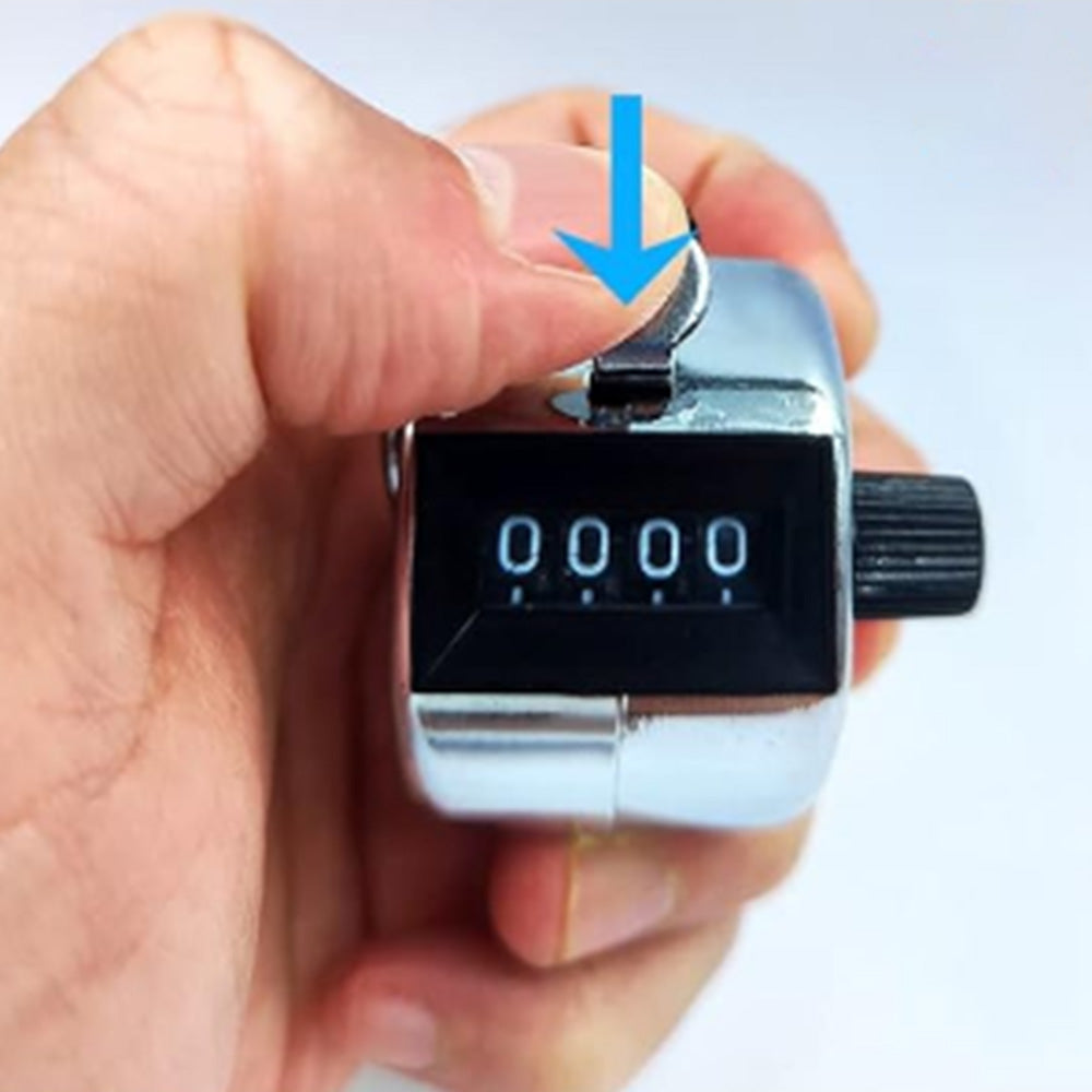 Clicker Counter, Metal Hand Tally Counter Clicker with 4 Digit Display, Pitch Counter for Golf Stroke/Lap/Row/Sports