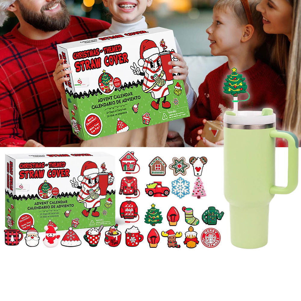 24 Days Christmas Advent Calendar Straw Caps Blind Box Countdown Calendar