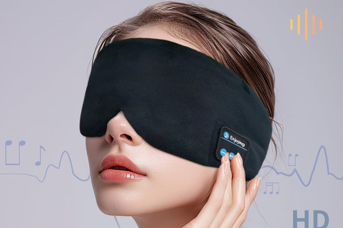 2Pcs Sleep Eye Mask Bluetooth Headphones Adjustable Sleep Headband Headphones for Sleeping Wireless Eye Cover Earbuds for Travel