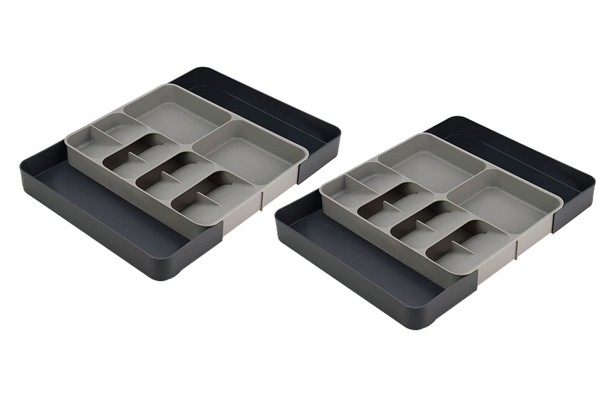 2Pcs Organizer For Kitchen Drawers Expandable Adjustable Utensil Tray For Kitchen