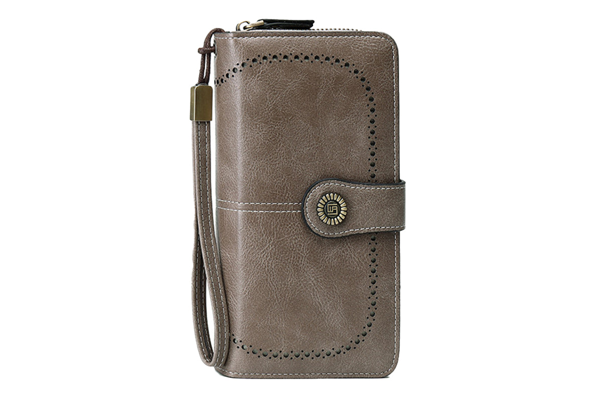 Wallet with Money Clip RFID Blocking Minimalist PU Leather for men women-Gray