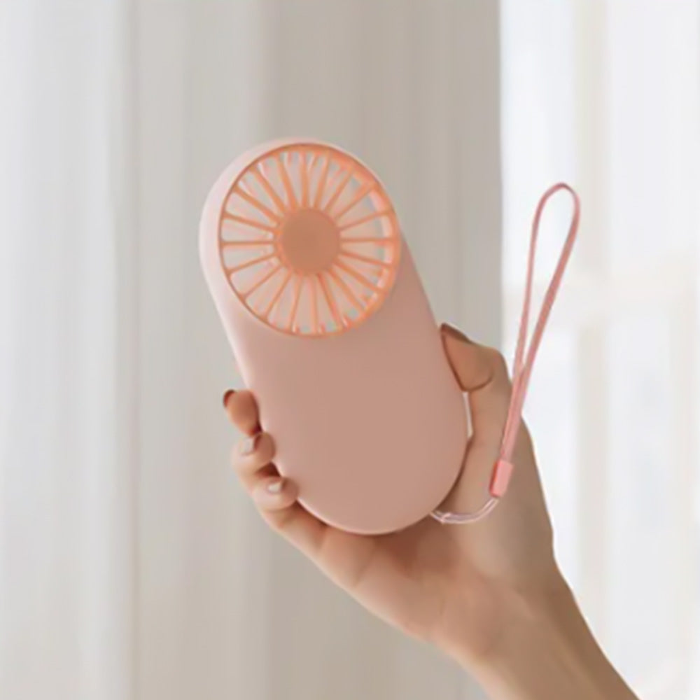 Portable Handheld Mini Fan Rechargeable USB Cooling Fan for Travel Hiking Camping Pink