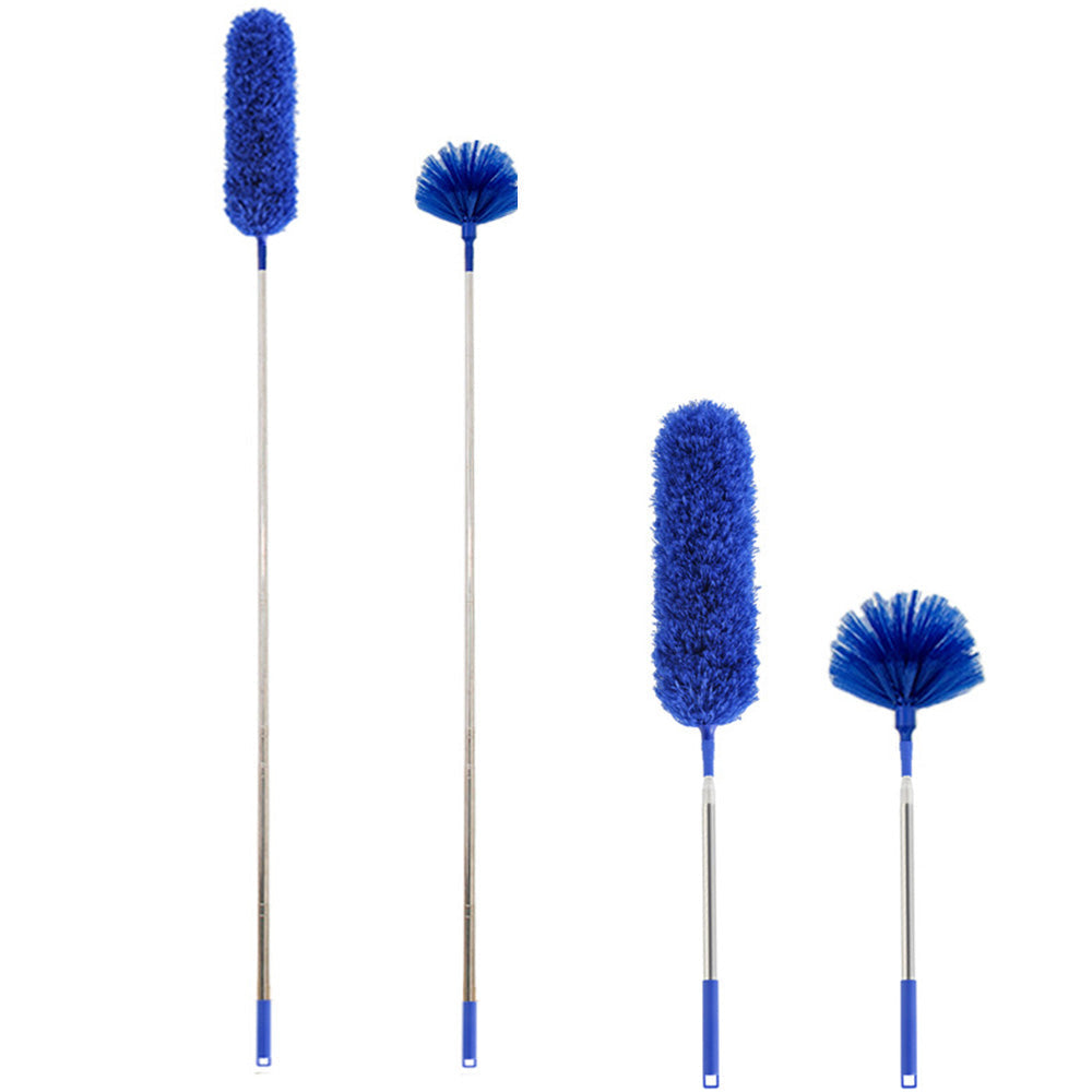 Extendable Ceiling Cleaning Duster Spider Web Microfiber Cleaner Brush Blue