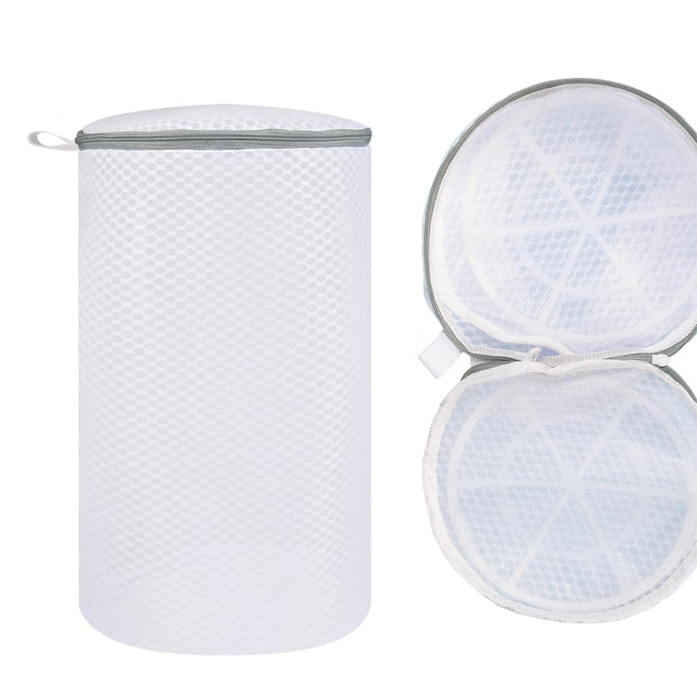 4Pcs Cylinder Mesh Shoe Washing Bags Shoe Laundry Bags with Zipper for Sneakers Running Shoes Socks