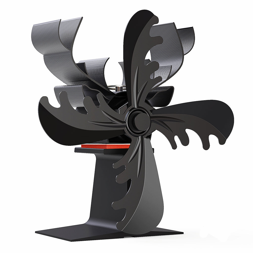 4-Blade Fireplace Stove Fan Wood Top Burner Self-Powered Ecofan