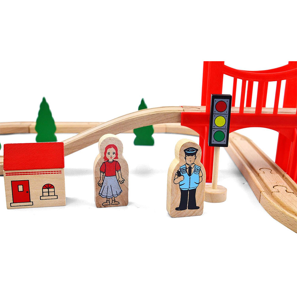 Wooden Train Set with Tracks ¨C Expandable and Changeable for Girls and Boys 6 Years Old Style 1