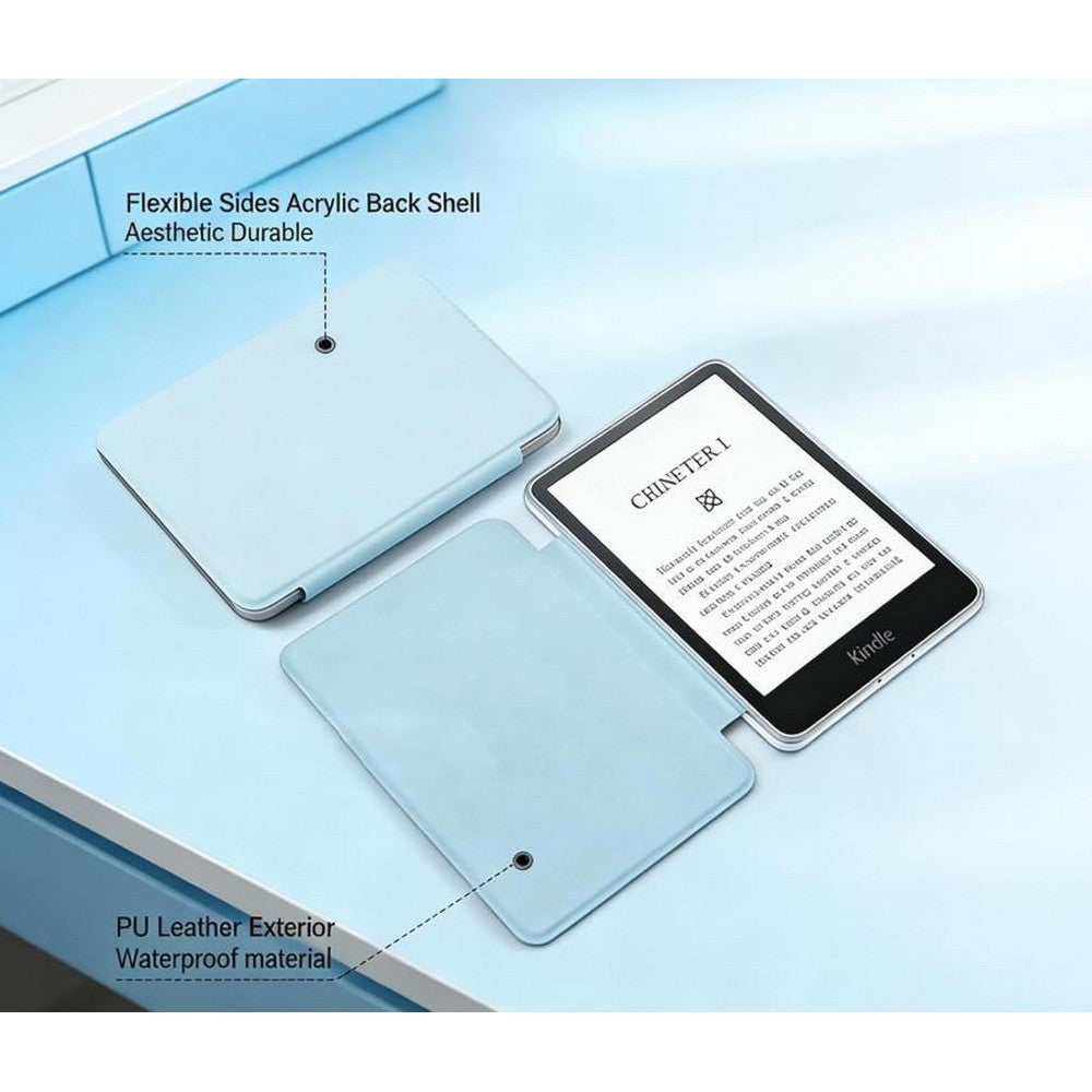 Acrylic Protection Case for Kindle 2024/2022 KPW5 KPW6 with Magnetic Closure-Blue