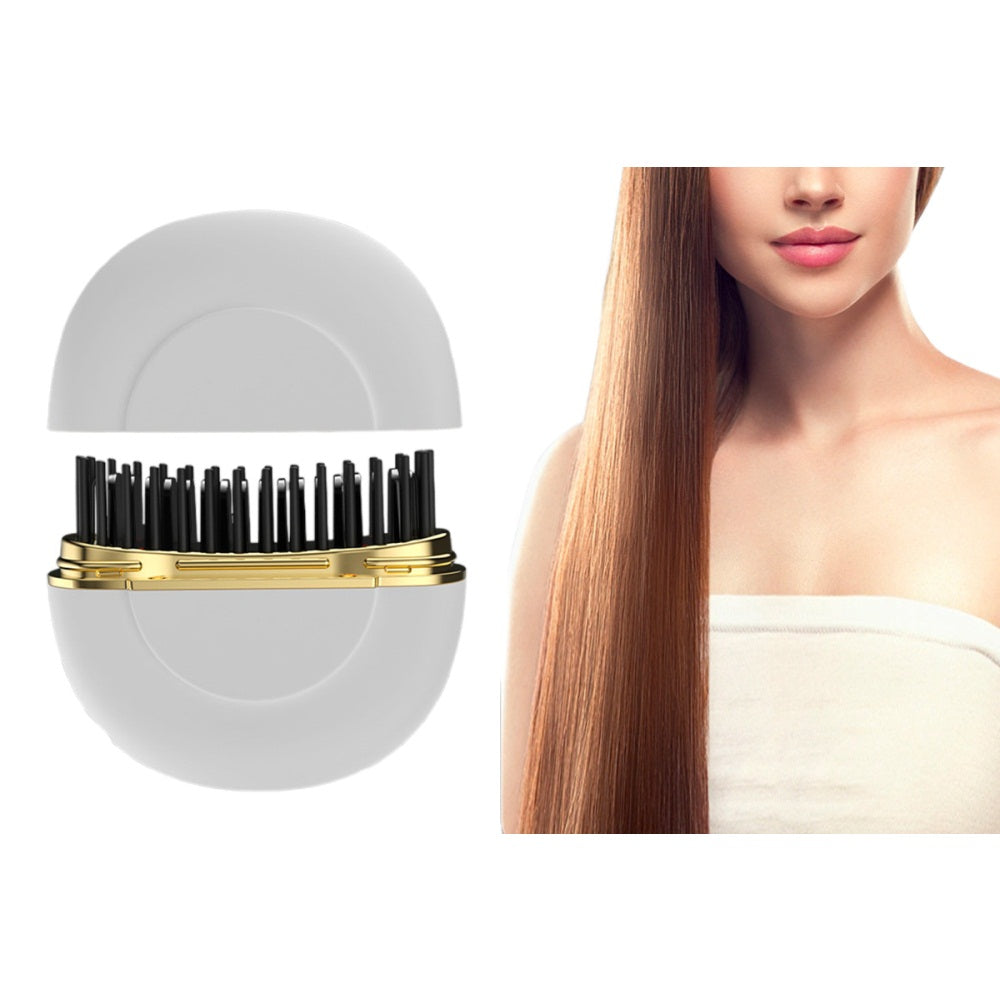 Portable Mini Rechargeable Hair Straightening Comb-Black