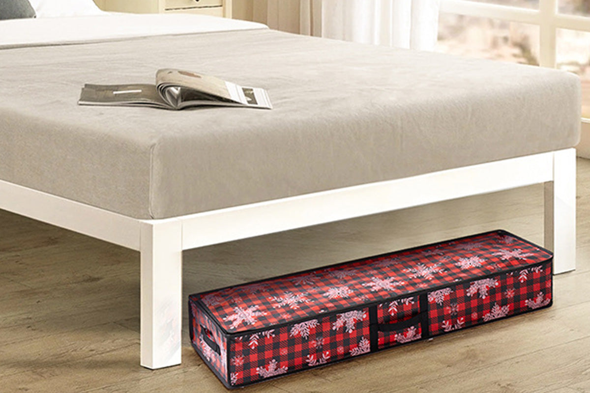 Wrapping Paper Storage Container Gift Wrap Organizer for Ribbon Accessories -Red