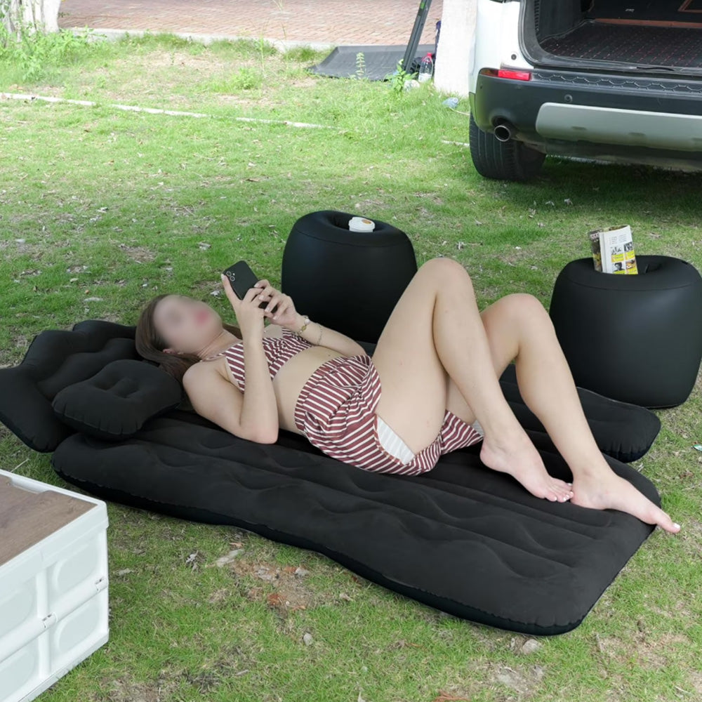 Inflatable Car Air Mattress for Back Seat-Black