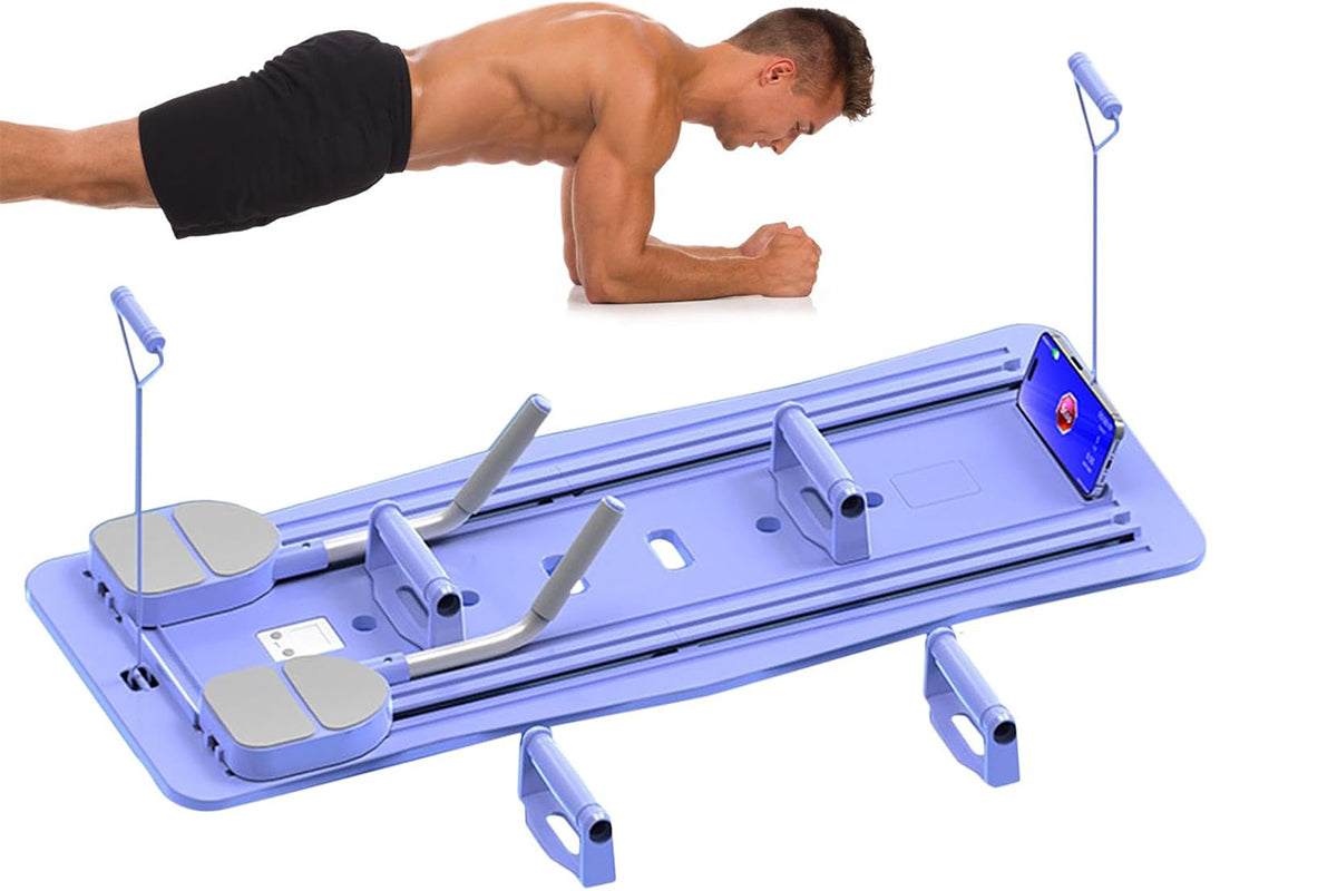 Pilates Machine Foldable 5-in-1 Portable Pilates Board with Elbow Support Home Gym Equipment for Weight Loss Training -Purple