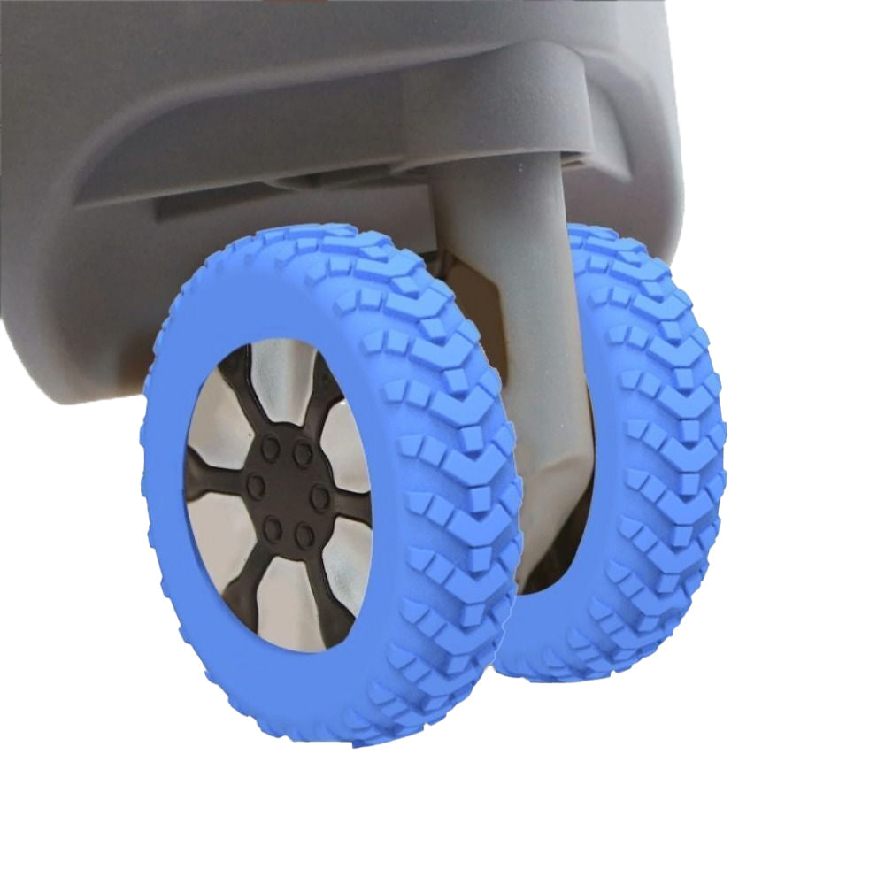 Set of 8Pcs Luggage Wheel Covers Silicone Suitcase Wheel Protectors Blue
