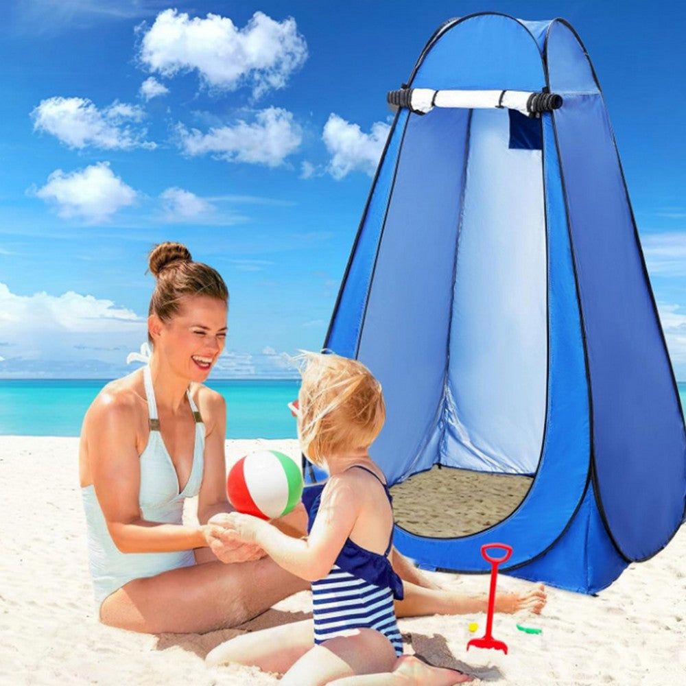 Pop-Up Privacy Tent Portable Outdoor Camping Shower Toilet Tent Changing Room for Hiking Blue