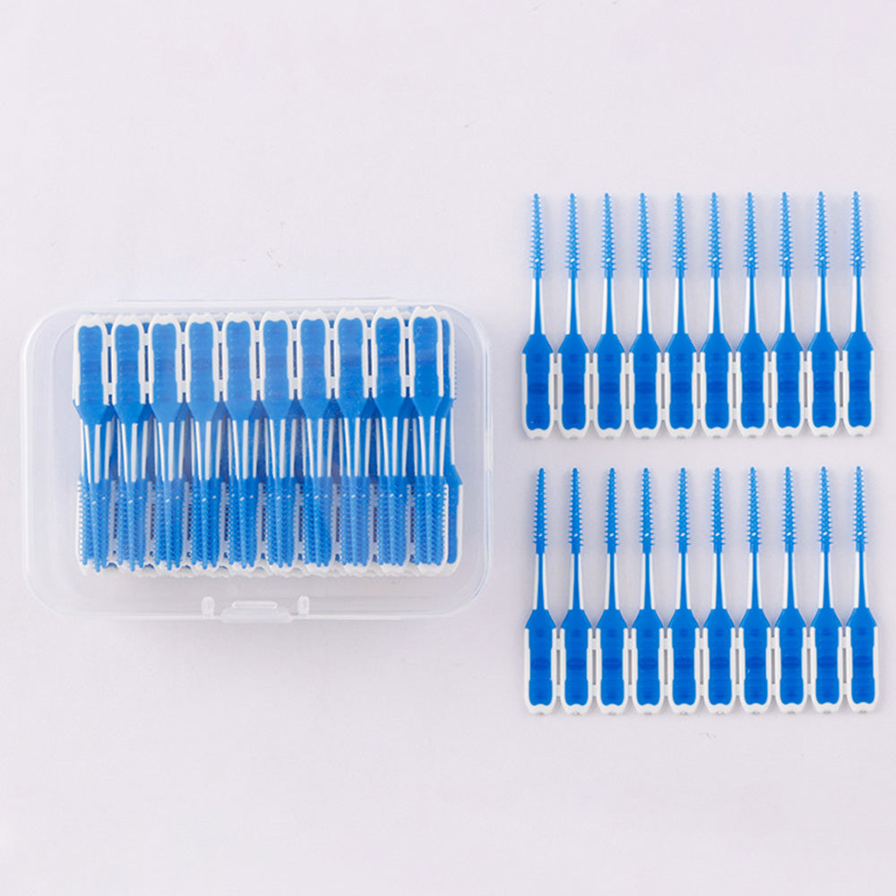 240Pcs Floss Picks Tooth Cleaners with Portable Travel Case Blue