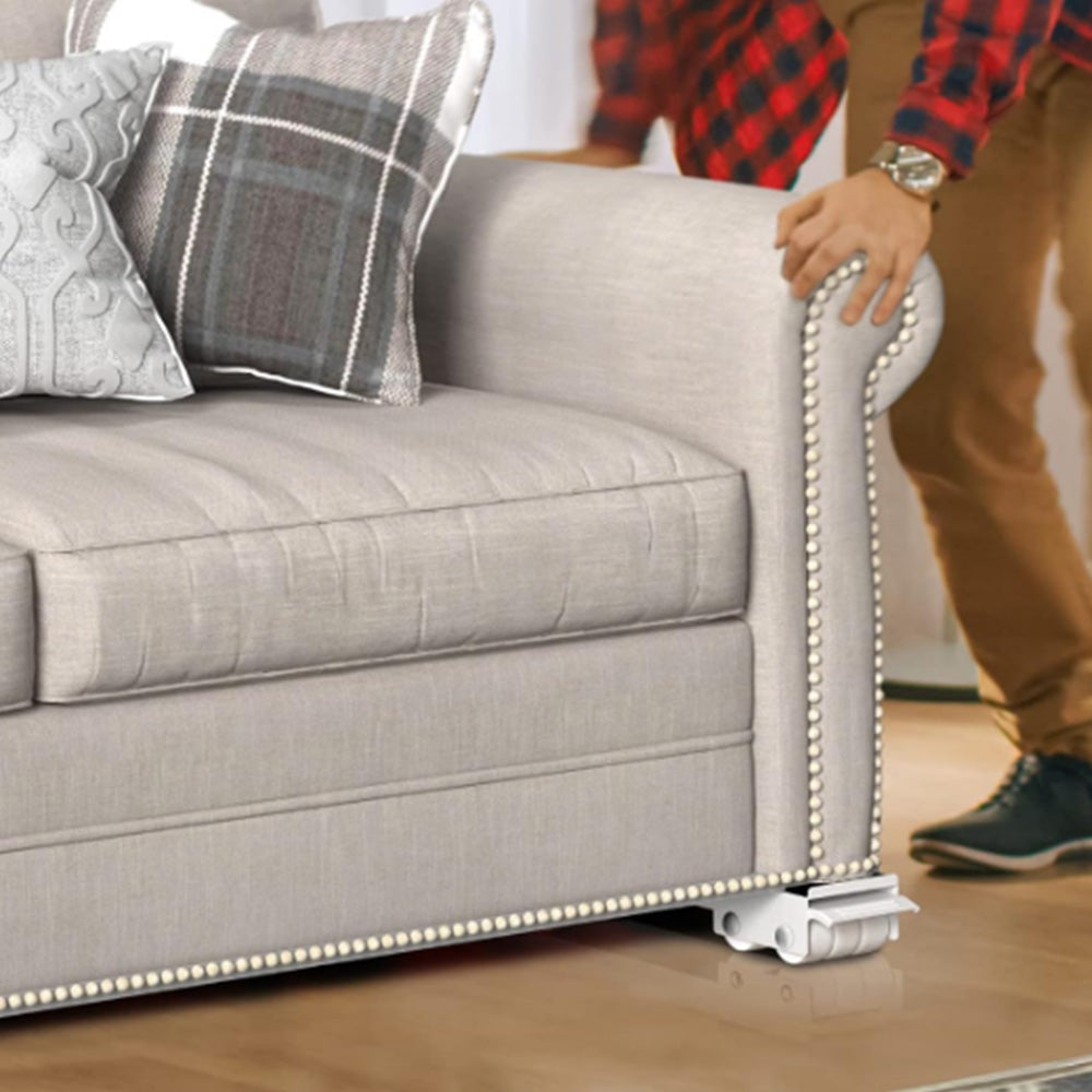 2Pcs Heavy Duty Appliance Rollers Extendable Mobile Rolling Base for Easy Moving White