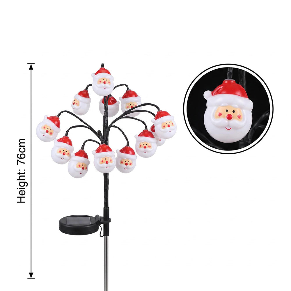 Christmas Solar Garden Light Warm White Ground Stake Light - Santa