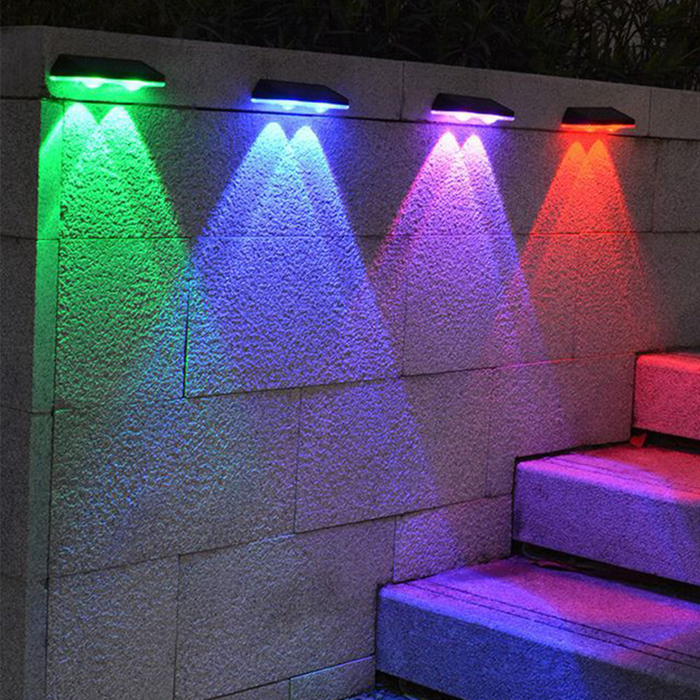 2Pcs Outdoor Solar Fence Lights Step Lights Garden Lights Solar Lamp
