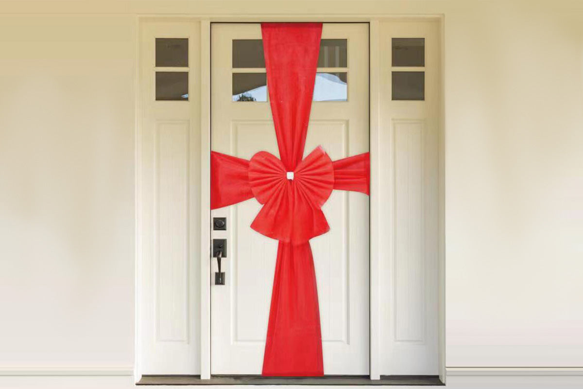 Large Red Christmas Door Bow for Outdoor Holiday Home Decoration