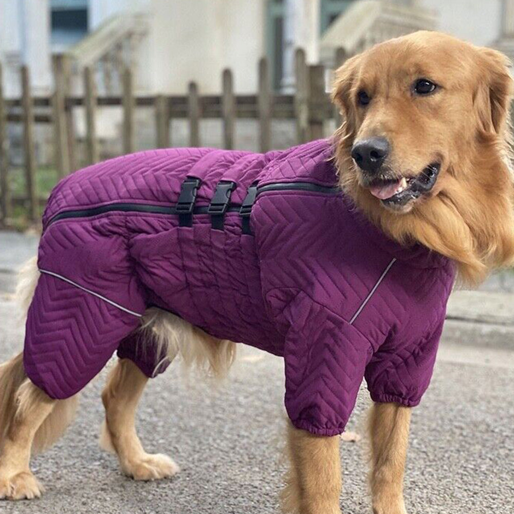 Warm Dog Vest Reflective Coat Windproof Winter Jacket for Pet Dogs Purple