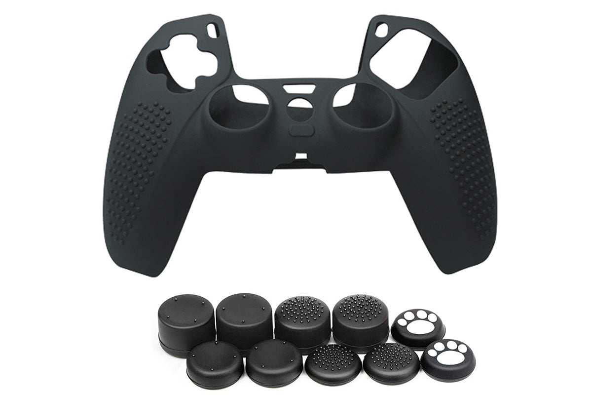 Silicone Skin Case Cover and 10 Grip Caps for Sony PS5 Controller Accessories