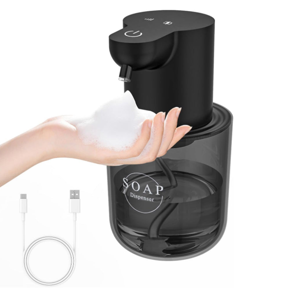 Touchless Automatic Electric Foaming Soap Dispenser 4-Level Adjustable Rechargeable Soap Dispenser Black