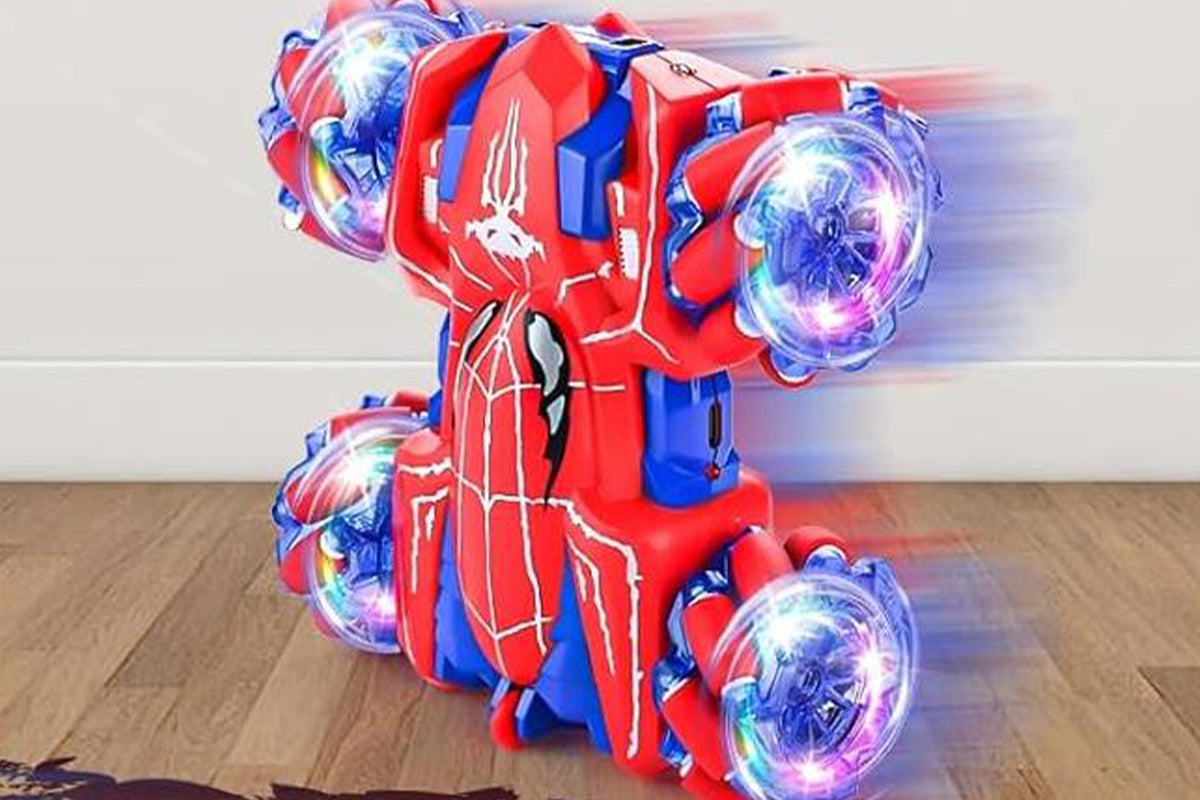 Spider Remote Control Car with Cool Lights 360?? Rotating 4WD Off-Road Race Car -Blue