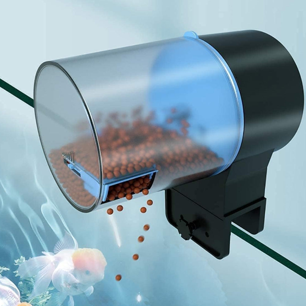 Automatic Fish Feeder Battery Powered Food Dispenser with Timer for Fish Tank Small Aquarium