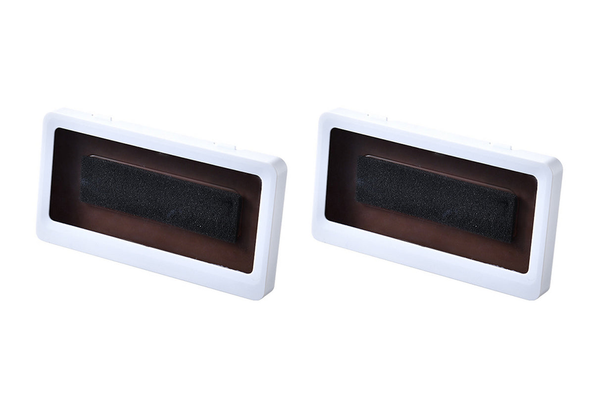 2Pcs Bathroom Waterproof Anti-Fog Wall Mount Shower Phone Storage Case-White