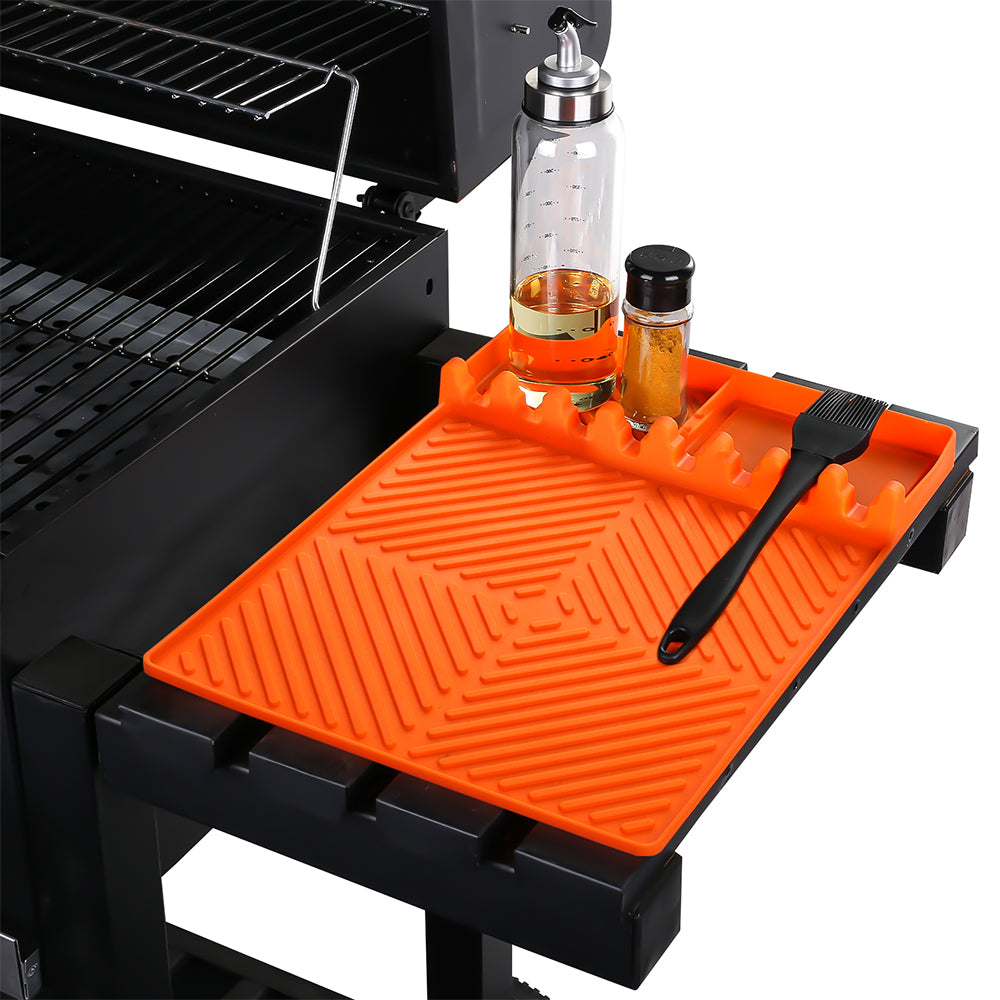 Silicone Griddle Mat Side Shelf Mat Grill Pad for Blackstone Barbecue Grill Accessories Tool Orange