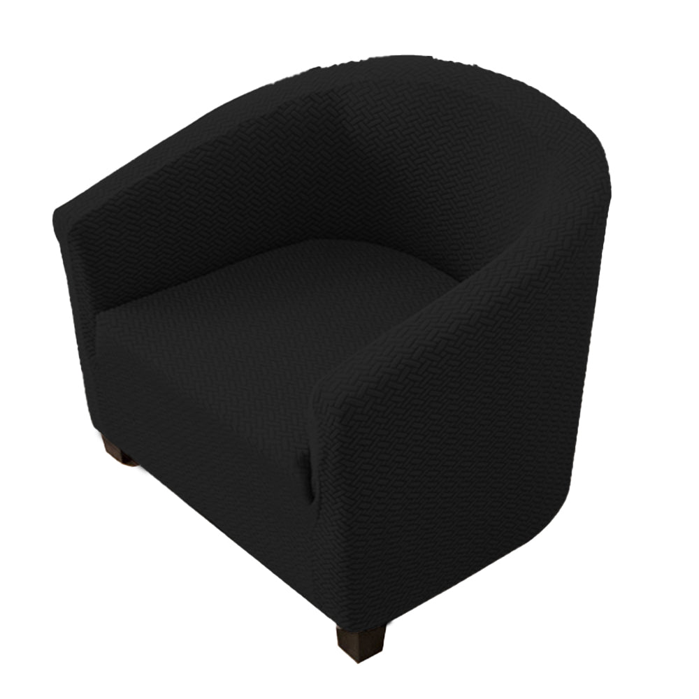 Stretch Chair Sofa Slipcover 1 Seater Couch Cover -Black