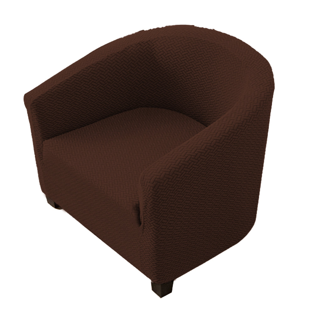 Stretch Chair Sofa Slipcover 1 Seater Couch Cover -Brown