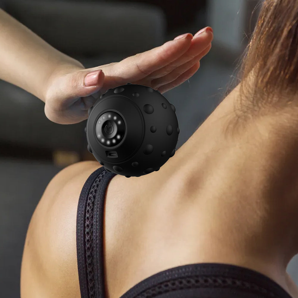 5 Speed Vibrating Massage Ball Electric Massager Yoga Massage Roller Muscle Relax Massager Black