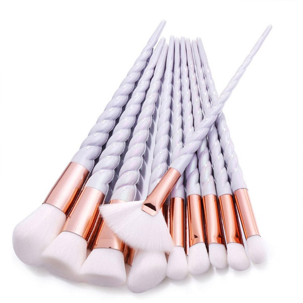 10 Pcs/Set Muiticolour spiral unicorn makeup brushes