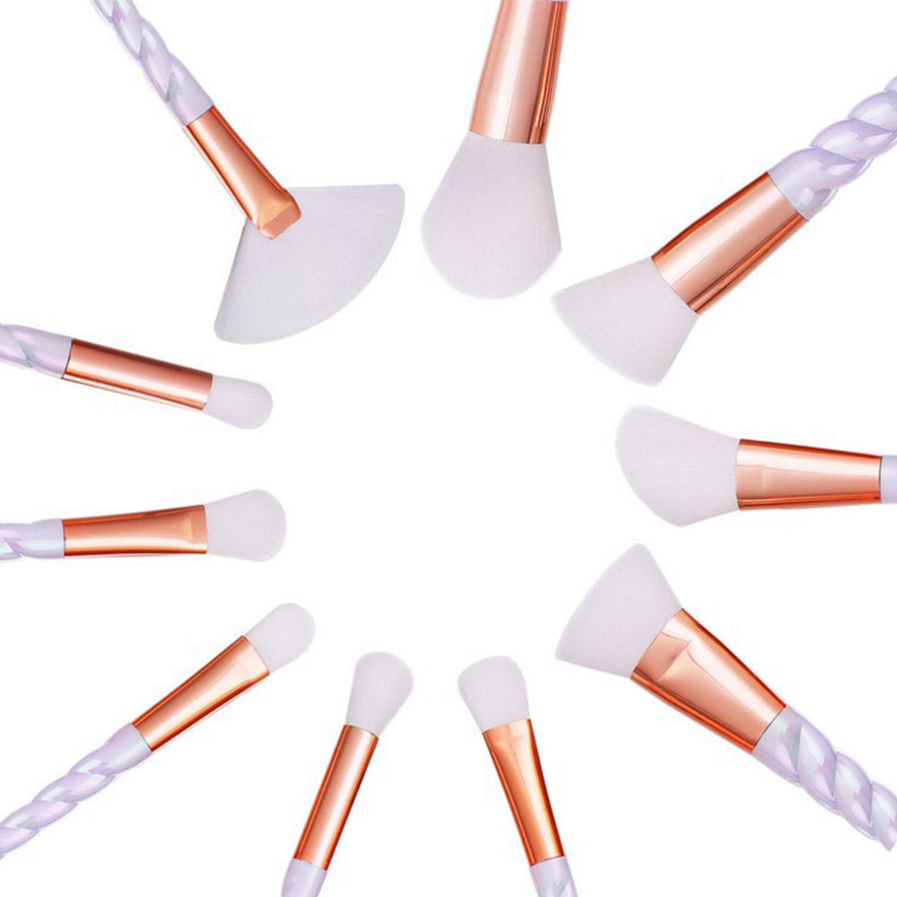 10 Pcs/Set Muiticolour spiral unicorn makeup brushes