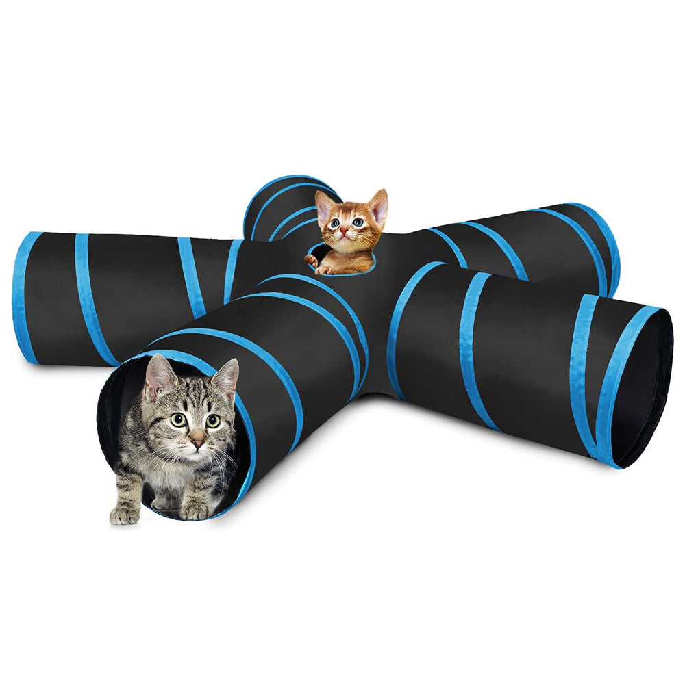 Collapsible Cat Tunnel Tube 5 Way Interactive Kitten Toys Cats Peek Hole