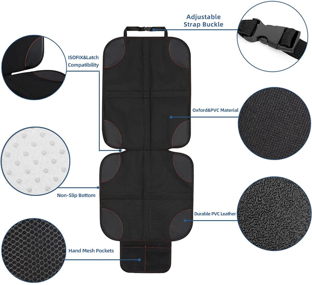 Car Seat Protector for Child Car Seat 2 Pack Waterproof Non Slip Seat Back Protector