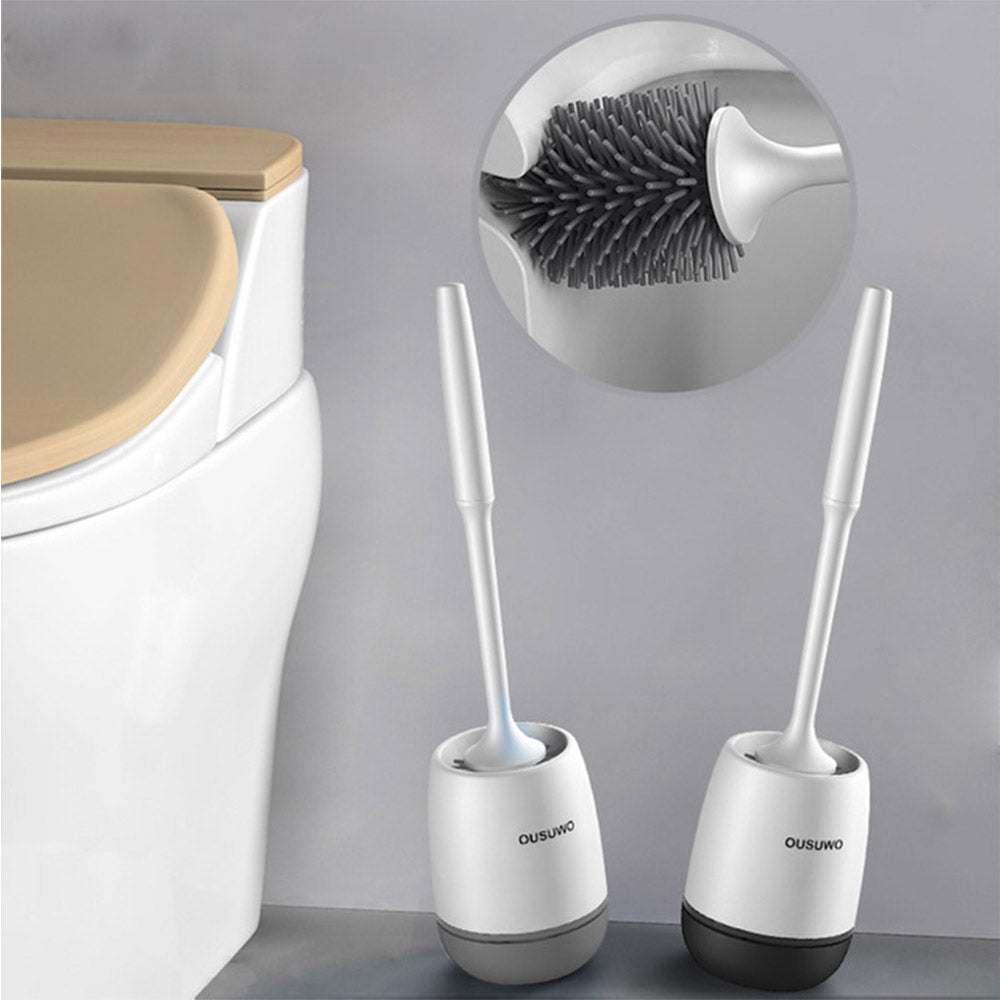 Wall-mounted Models Silicone Bristles Toilet Brush and Holder Set