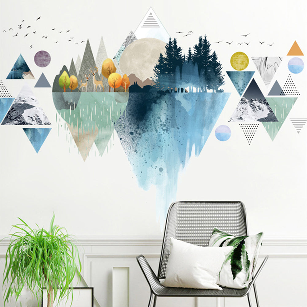 Geometric Forest Animals Mountain Wall Sticker Decor Decal Mural