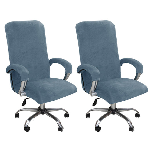 Chair Cover 2Pcs Gaming Chair Cover Stretch Velvet Gaming Seat Chair Protector with Armrest Covers -Blue
