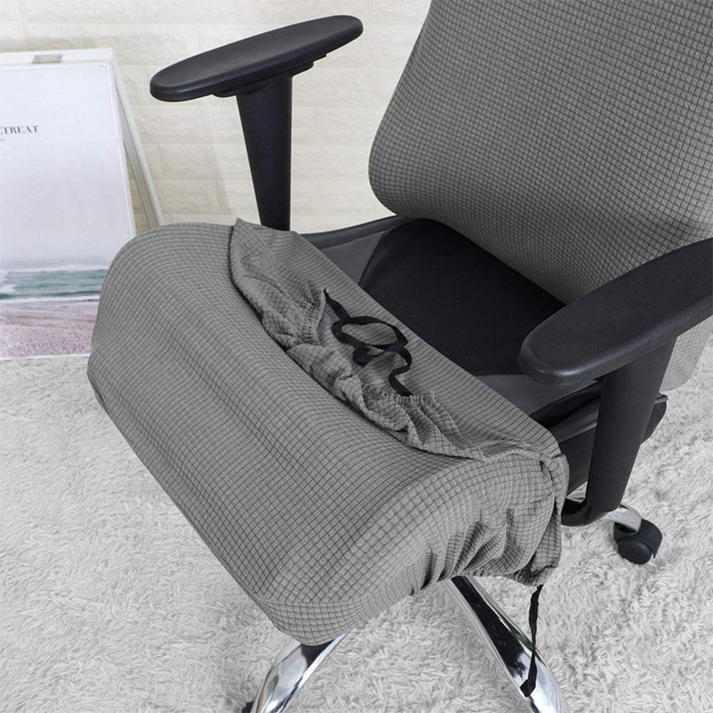 Chair Cover 2Sets Elastic Gaming Chair Cover Anti-dust Stretch Seat Chair Cover-Grey