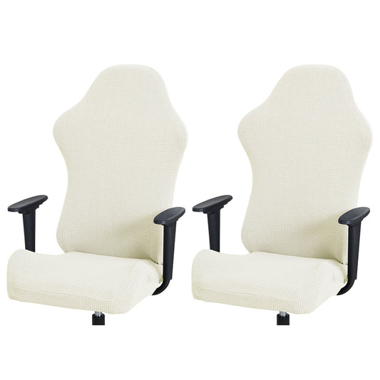 Chair Cover 2Sets Elastic Gaming Chair Cover Anti-dust Stretch Seat Chair Cover-White