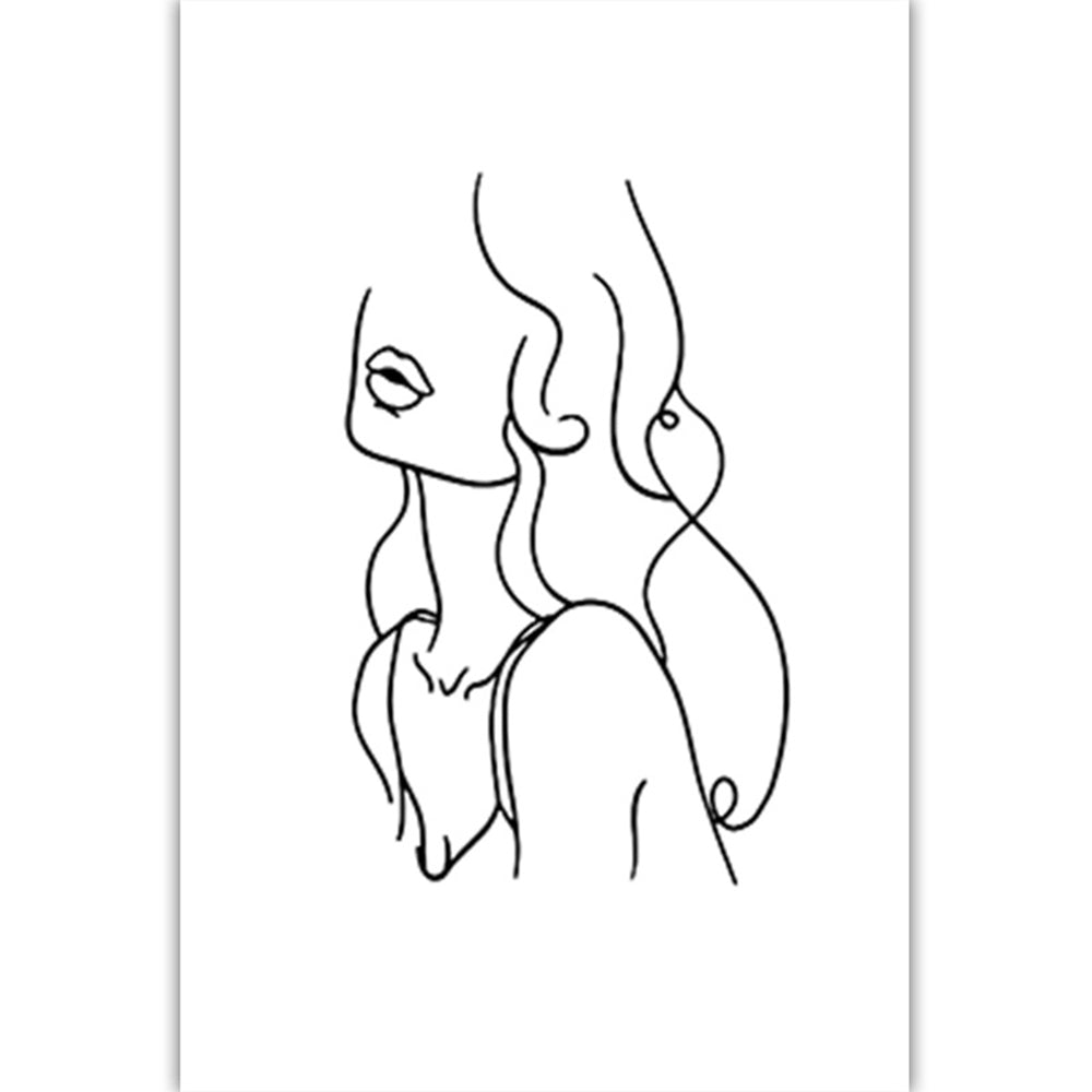 Wall Art Set of Line Art Prints Abstract Figure Printing Canvas Modern Wall Art Home Decor-Style 3