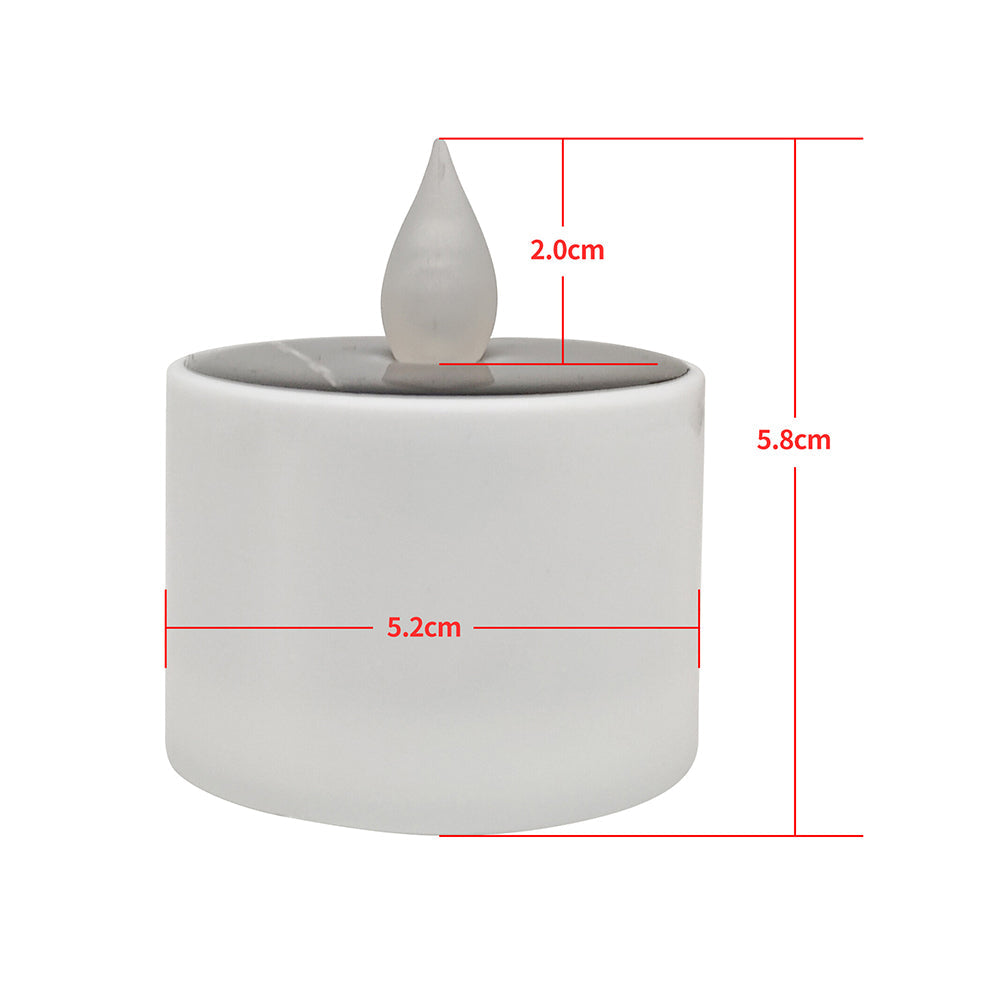 6Pcs Solar Powered LED Flickering Flameless Candle Tea Light Energy Saving Lamp Lantern