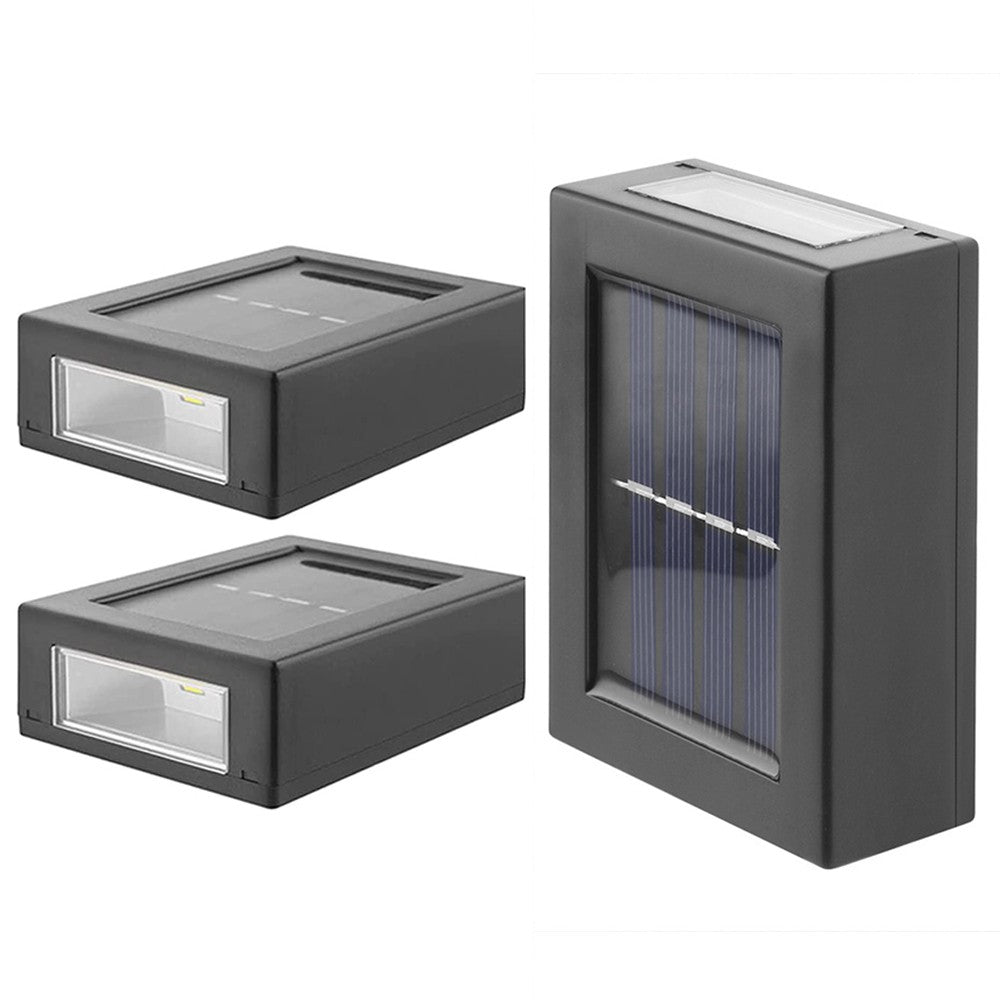 2Pcs Wall Mounted Solar Light Outdoor Garden Lamp Warm Lights
