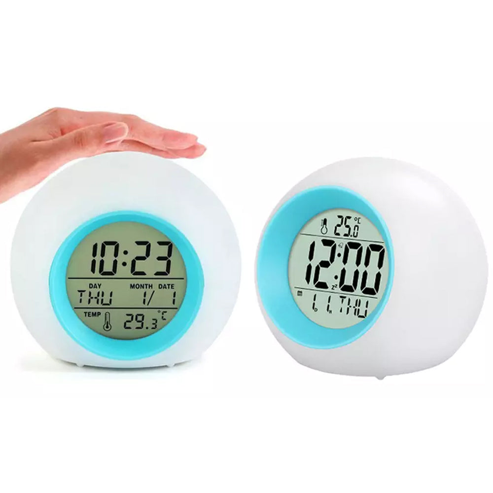 Digital Alarm Clock LED Round Electronic Clocks for Bedroom Home Office Heavy Sleeper