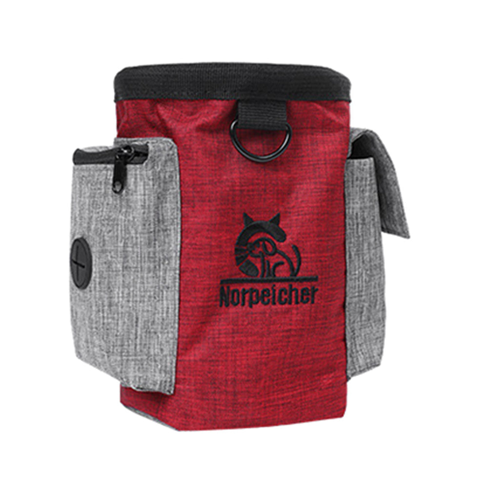 Dog Treats Pouch Pet Training Bag Pouches Dog Treat Carrier Holder with Waist Belt Red